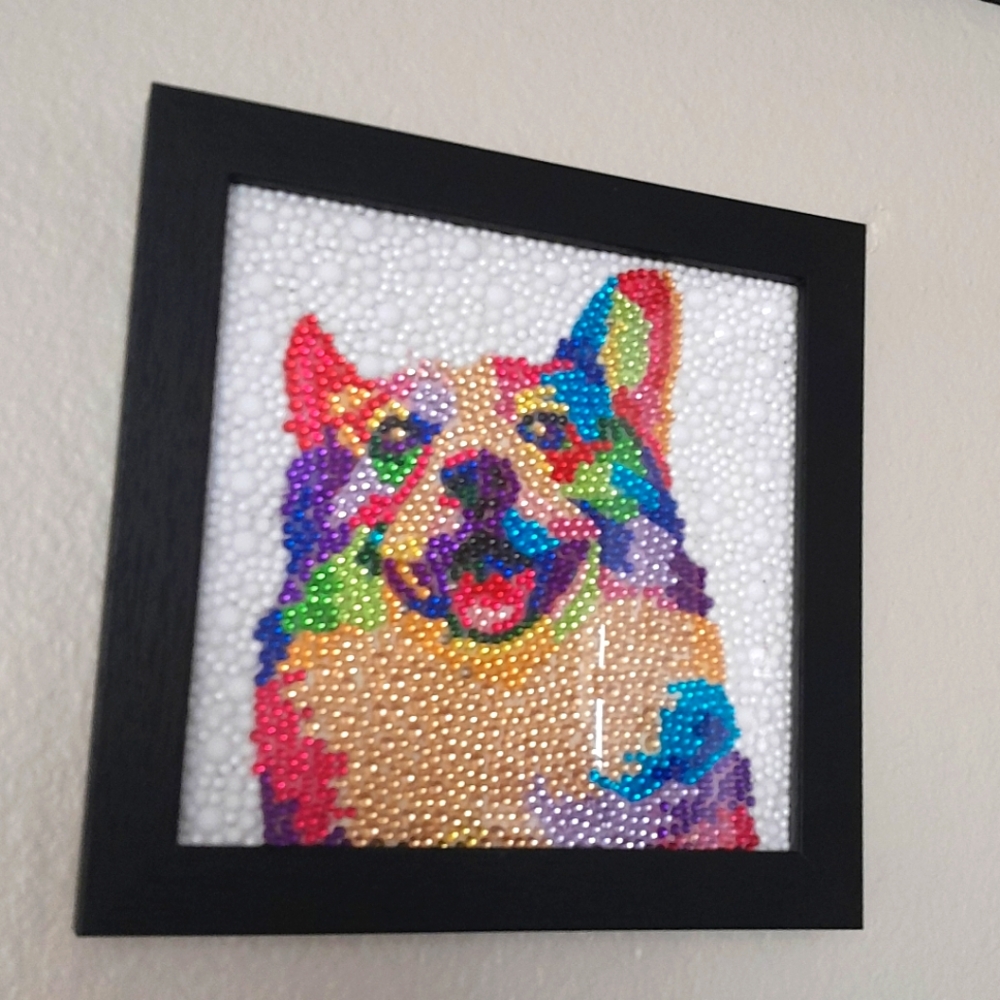 Colorful Framed Dog Art